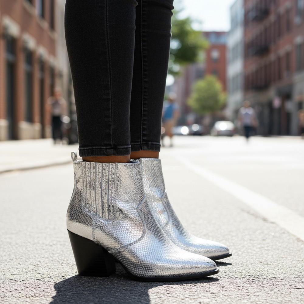 The Drop Sia Silver Snake Boot 11 – Glam, Western, Futuristic, Indie, Y2K